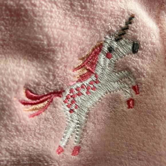 NWT Baby 6/9 months pink button up hooded coat Jacket Unicorn Pink and white - Picture 8 of 10